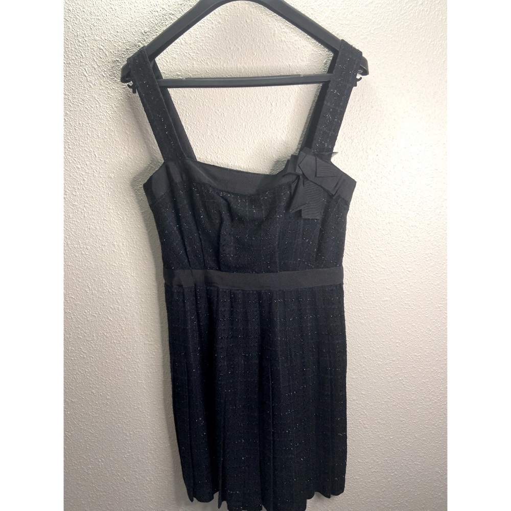 Max and Cleo Women Black Square Neck Tweed Dress Size 8